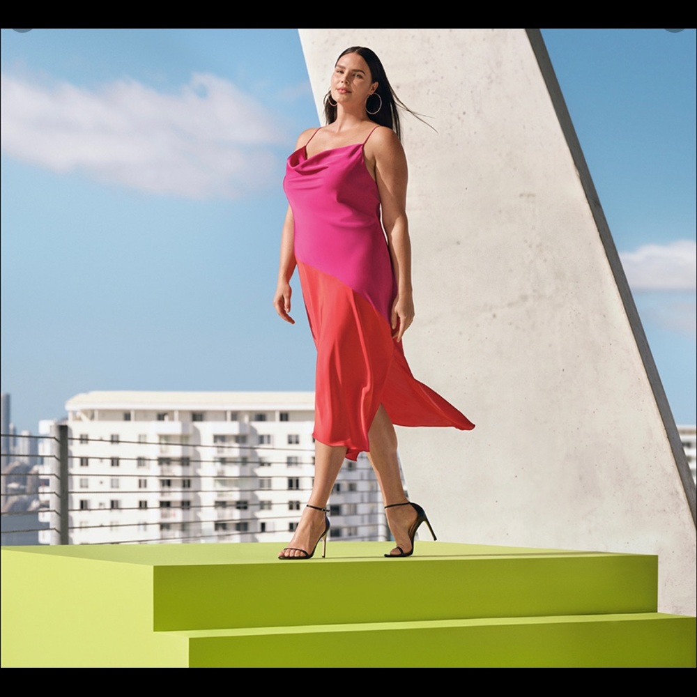 Slip Dress - pink and red